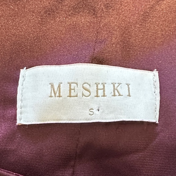 Meshki Avery Plum One Shoulder Maxi Dress S Long Sleeve Ruched Evening Gown - Picture 13 of 14